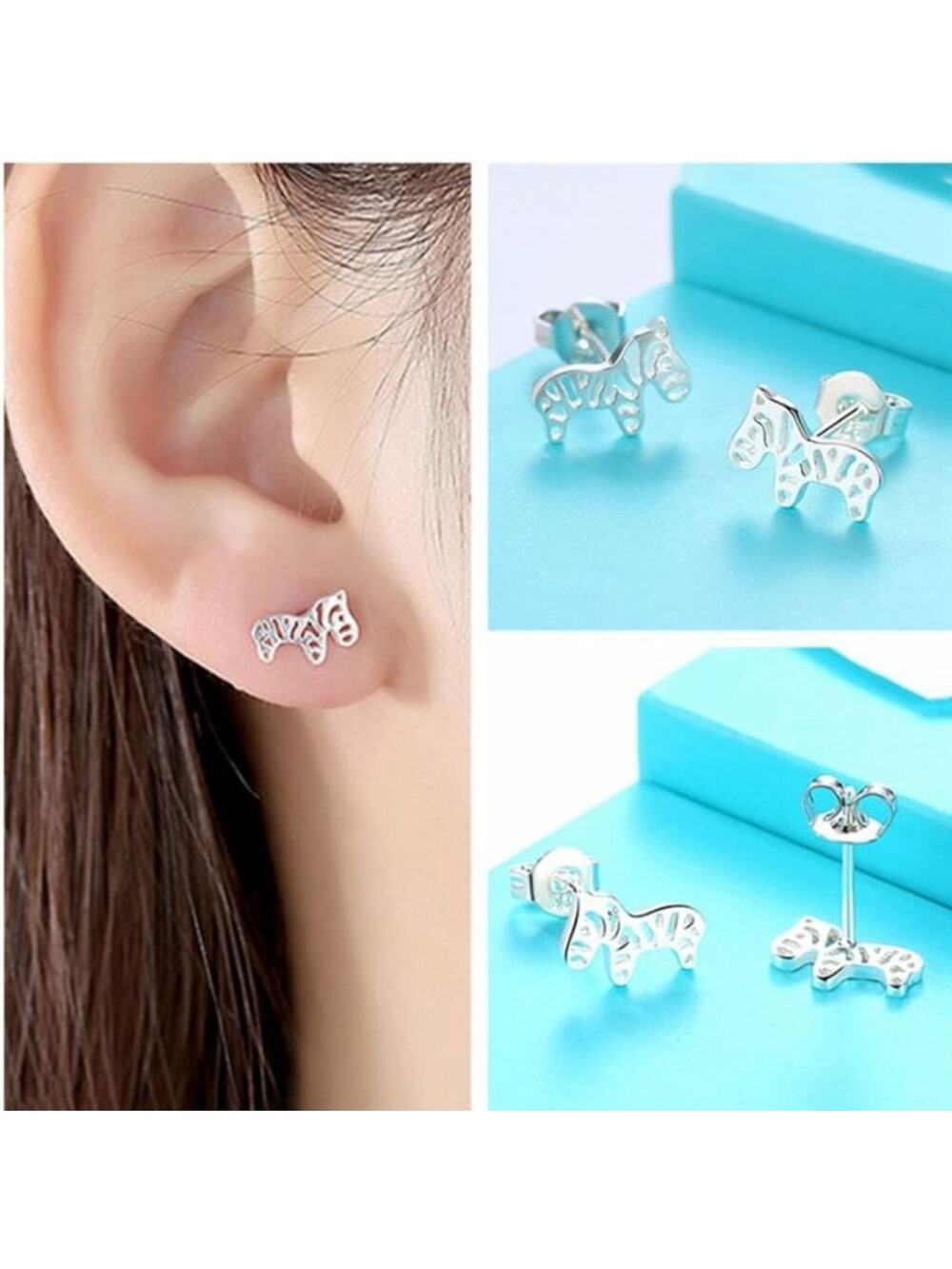 Zebra Post Earrings
